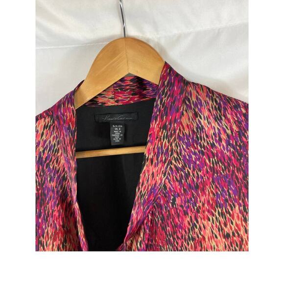 Kenneth Cole Patterned Belted Ruffle Front Dress Size small - Picture 2 of 4